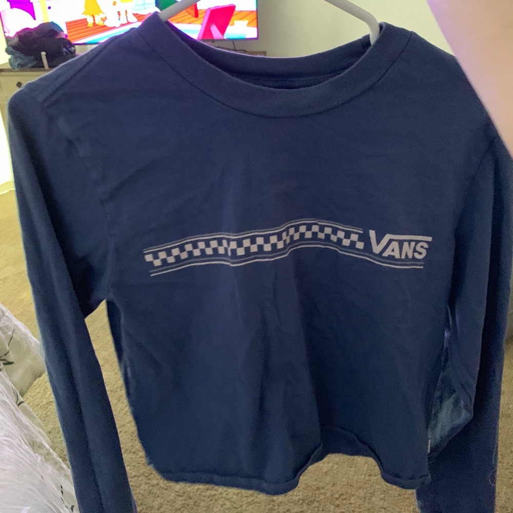 vans blue long sleeve shirt